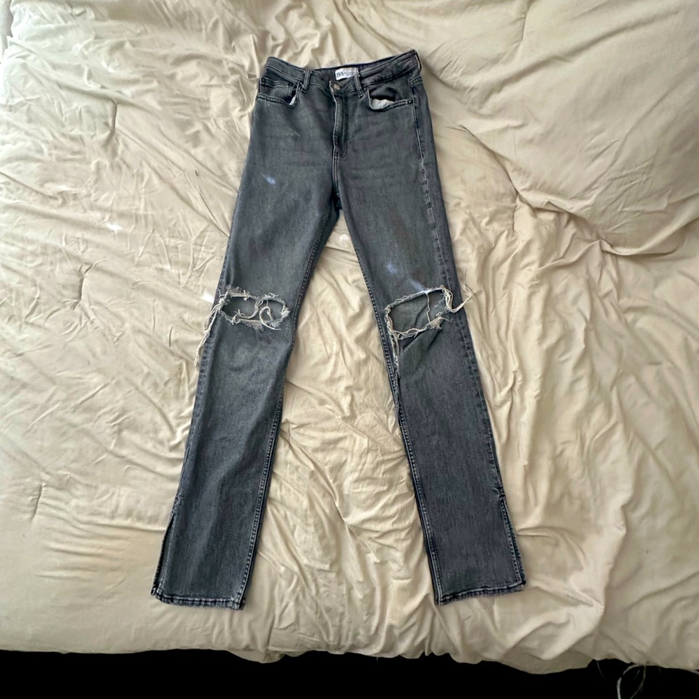 Zara Rustic Black Distressed Jeans